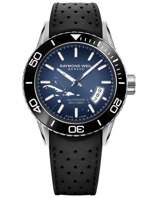 Freelancer Men’s Steel Black Rubber Strap Diver Watch