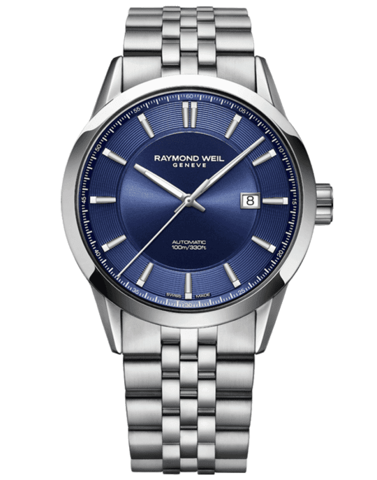 Freelancer Men’s Automatic Blue Dial Stainless Steel Bracelet Watch, 42 mm