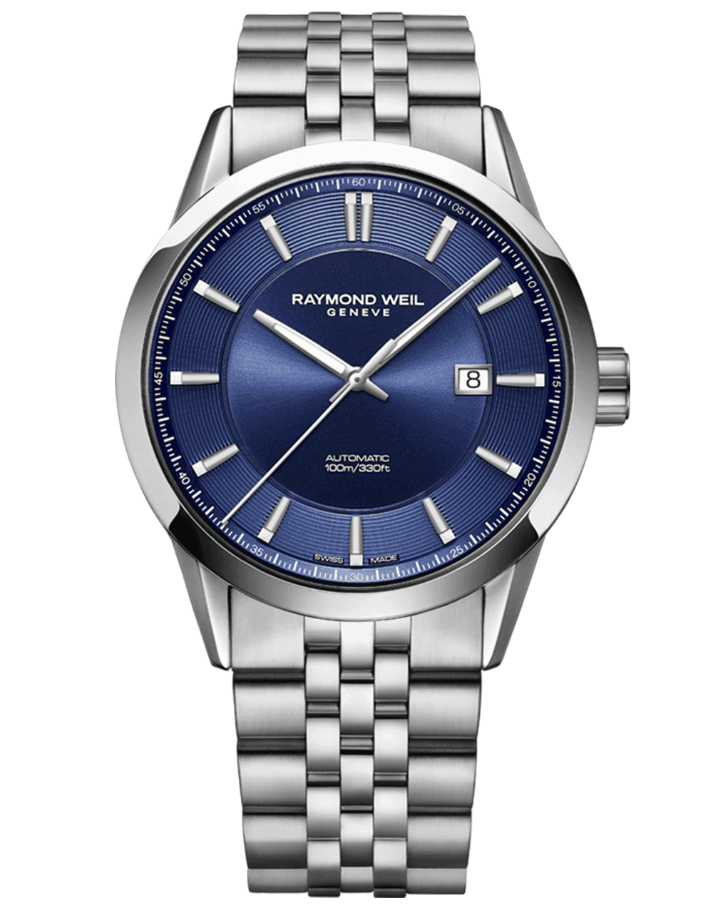 Freelancer Men’s Automatic Blue Dial Stainless Steel Bracelet Watch, 42 mm