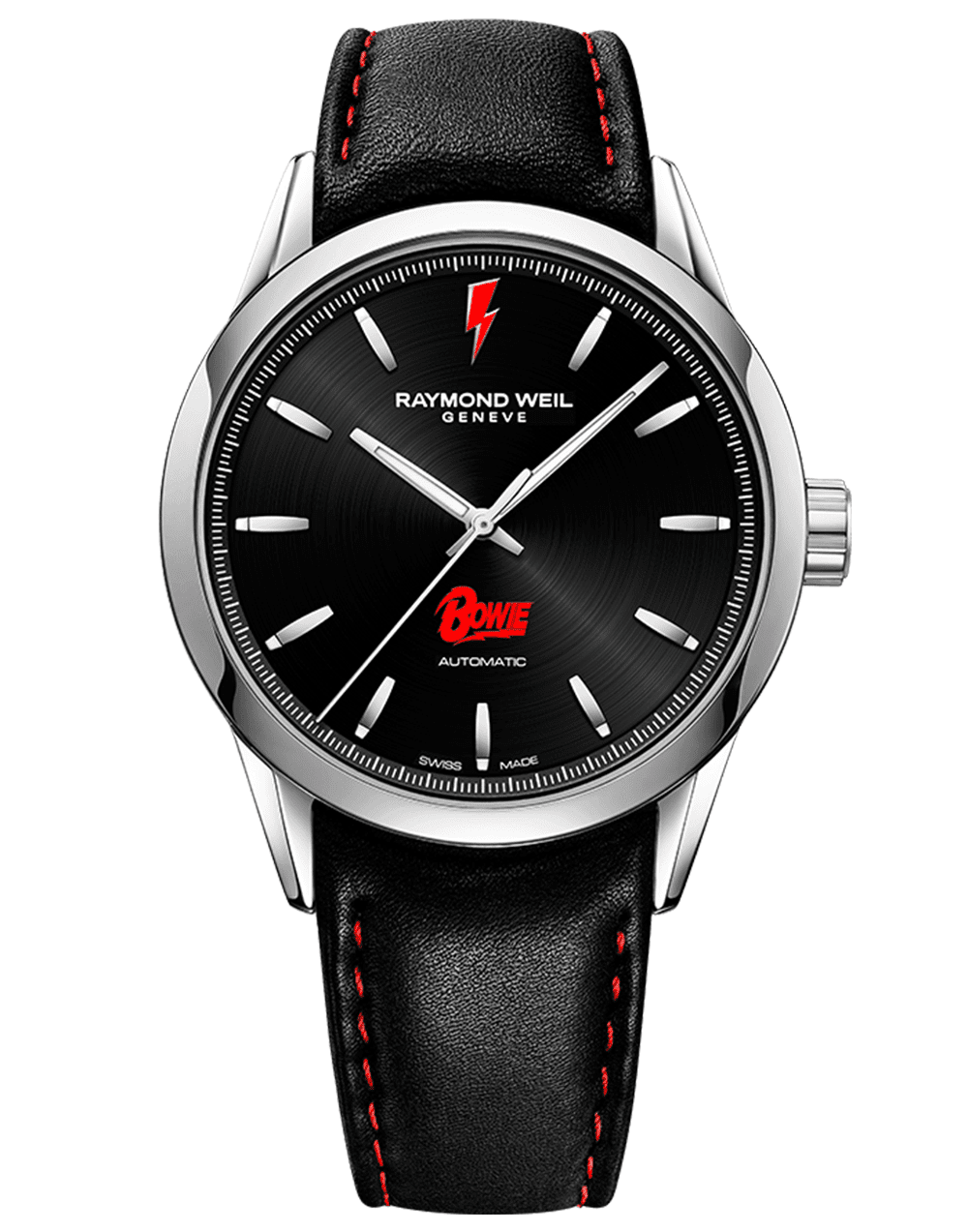 Freelancer Men’s Limited Edition David Bowie Automatic Black Dial Leather Strap Watch, 42MM