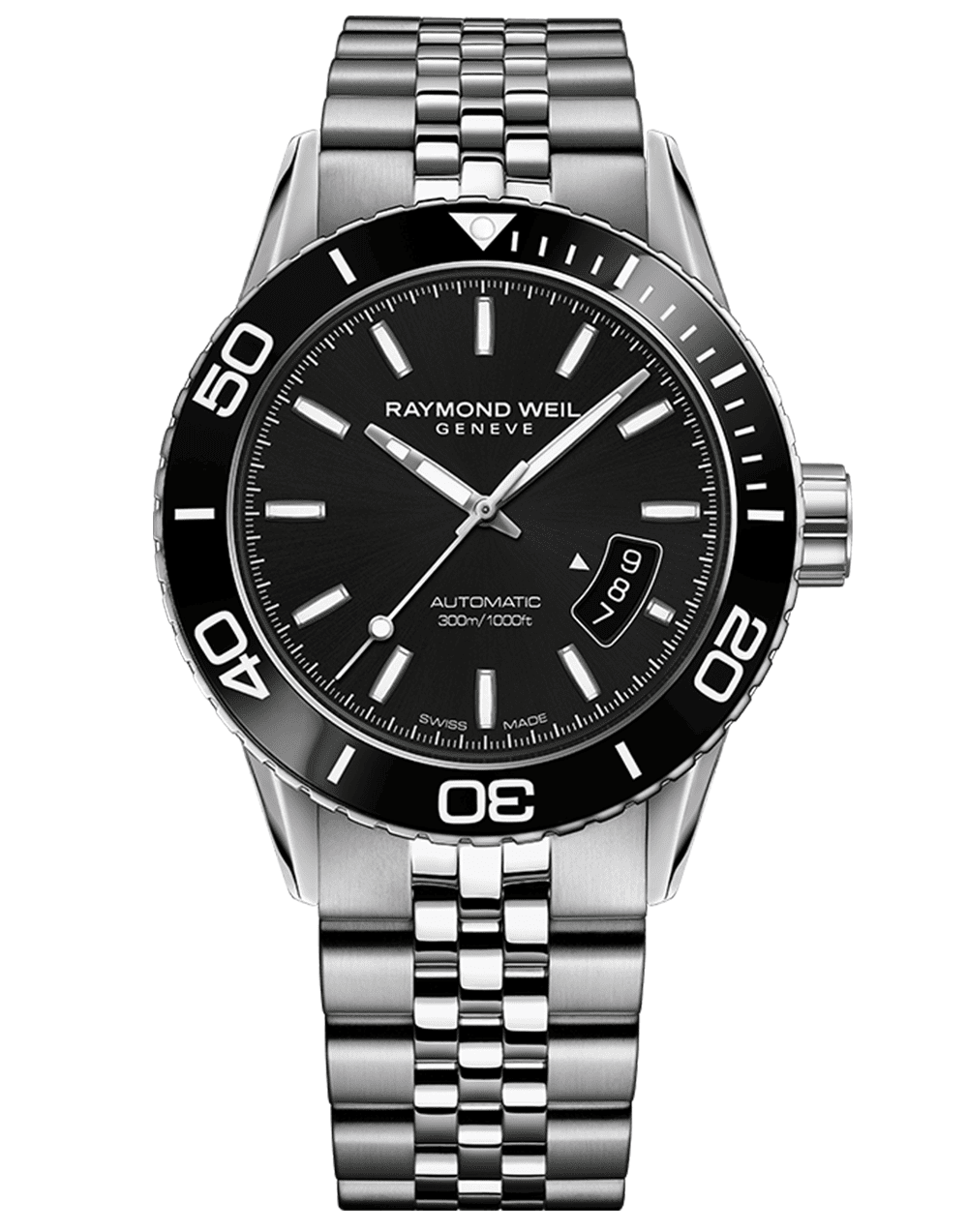Freelancer Men’s Automatic Black Steel Diver Watch