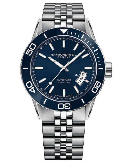 Freelancer Men’s Blue Dial Steel Diver Watch