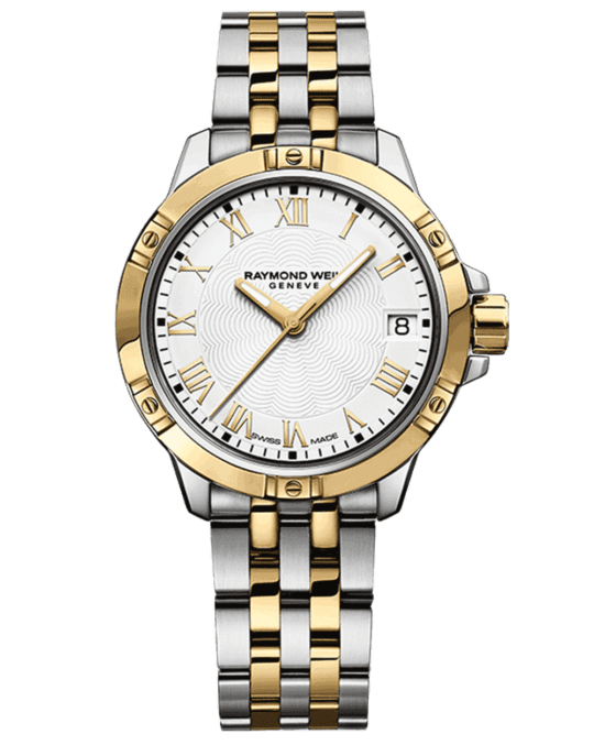 Tango Ladies Quartz White Dial Two-Tone Gold Bracelet Watch, 30mm