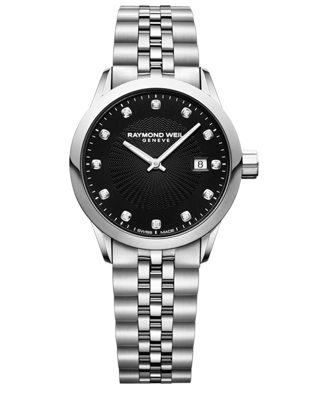 Freelancer Ladies Diamond Black Steel Quartz Watch