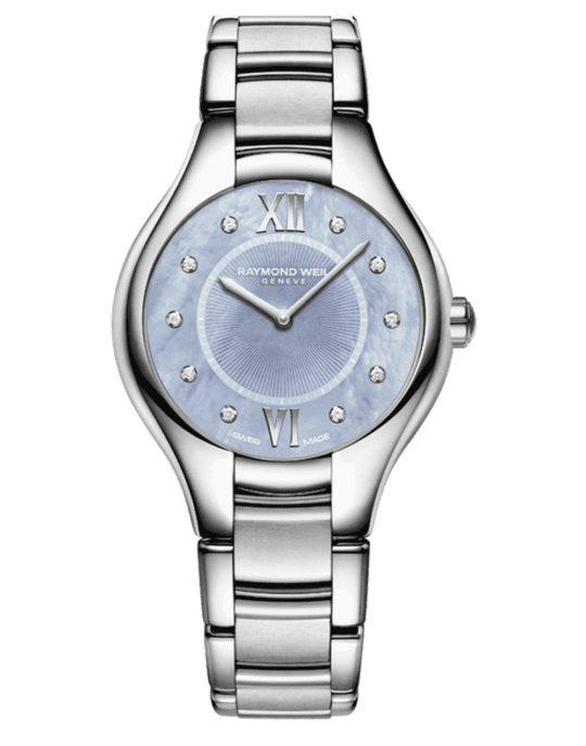 Noemia Ladies Stainless Steel Blue Dial Diamond Quartz Watch