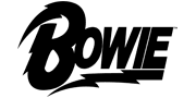 David Bowie Text and Lighting Bolt Logo