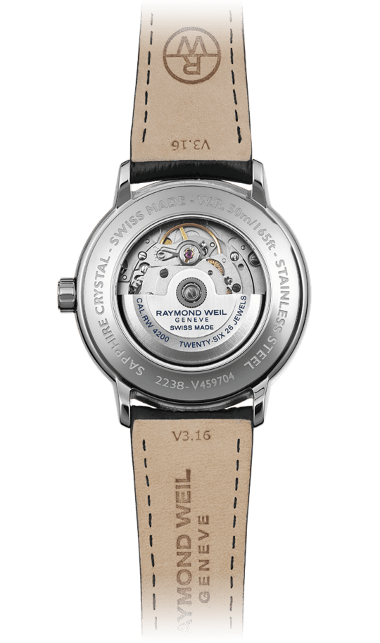 Maestro Men’s Black Leather Automatic Watch