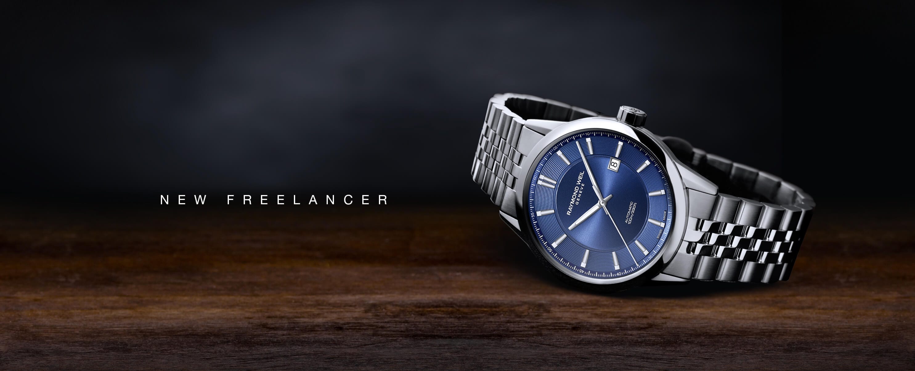 2731 freelancer blue automatic date watch stainless steel
