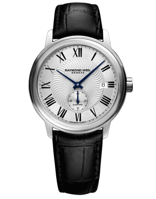 Maestro Men’s Black Leather Automatic Watch