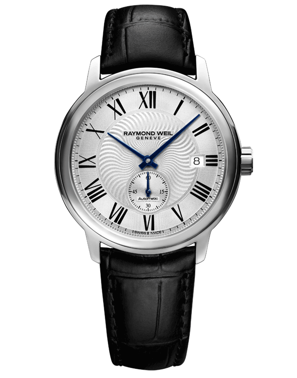 Maestro Men’s Black Leather Automatic Watch