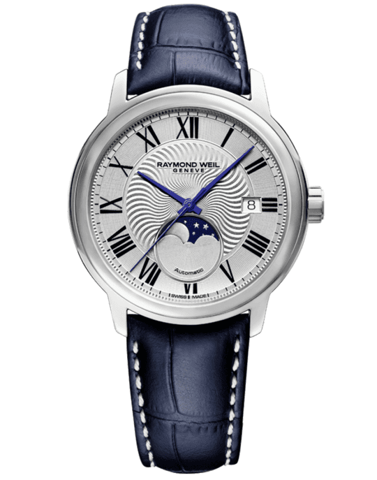 Maestro Men’s Moon Phase Automatic Leather Watch