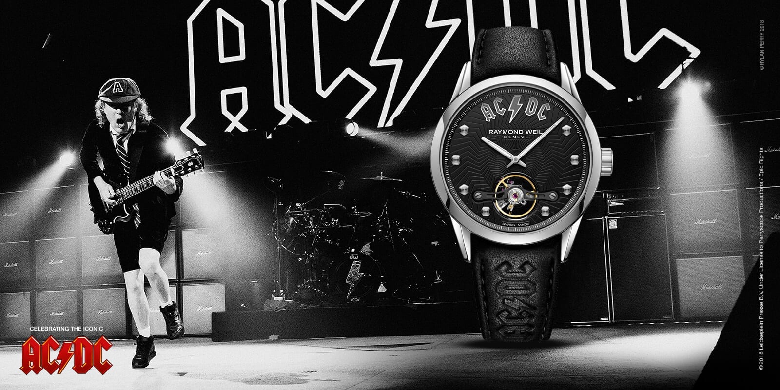 RAYMOND WEIL | ACDC Limited Edition Raymond Weil Freelancer Luxury Watch - Pack Shot Image