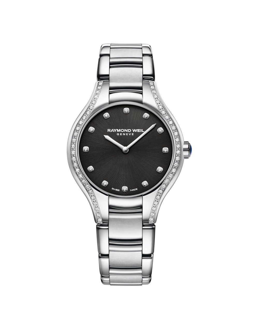 Noemia Ladies 64 Diamond Black Quartz Watch
