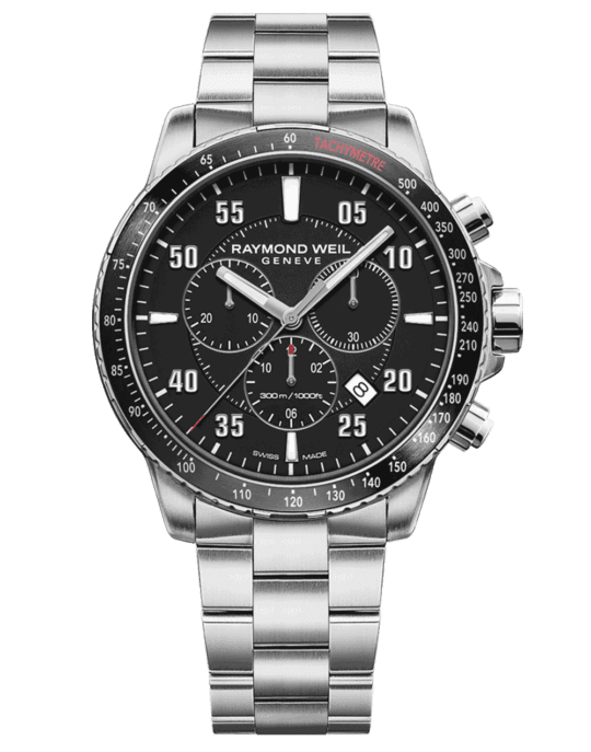 Tango Men’s Black Steel Quartz Chronograph Watch