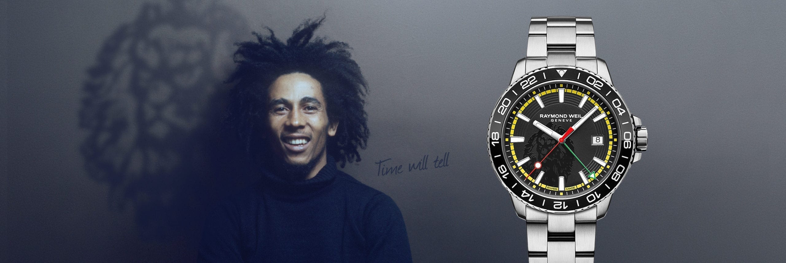 RAYMOND WEIL | Bob Marley Limited Edition Raymond Weil Tango Luxury Watch - Pack Shot Image