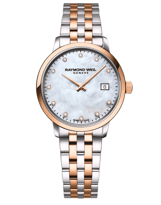 Toccata Ladies 11 Diamond Mother-of-Pearl Dial Rose Gold Two-Tone Bracelet Watch, 29mm
