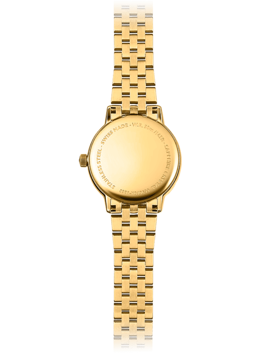Toccata Ladies Quartz 11 Diamond Mother-of-Pearl Dial Gold PVD Bracelet Watch, 29mm