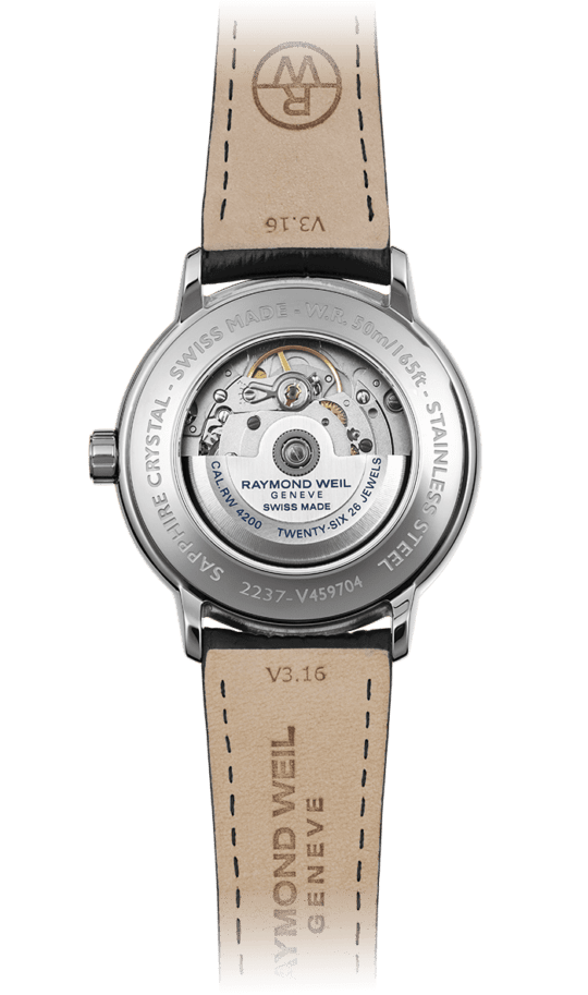 Maestro Men’s Black Dial Automatic Leather Watch