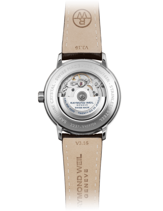 Maestro Men’s Ivory Automatic Leather Watch