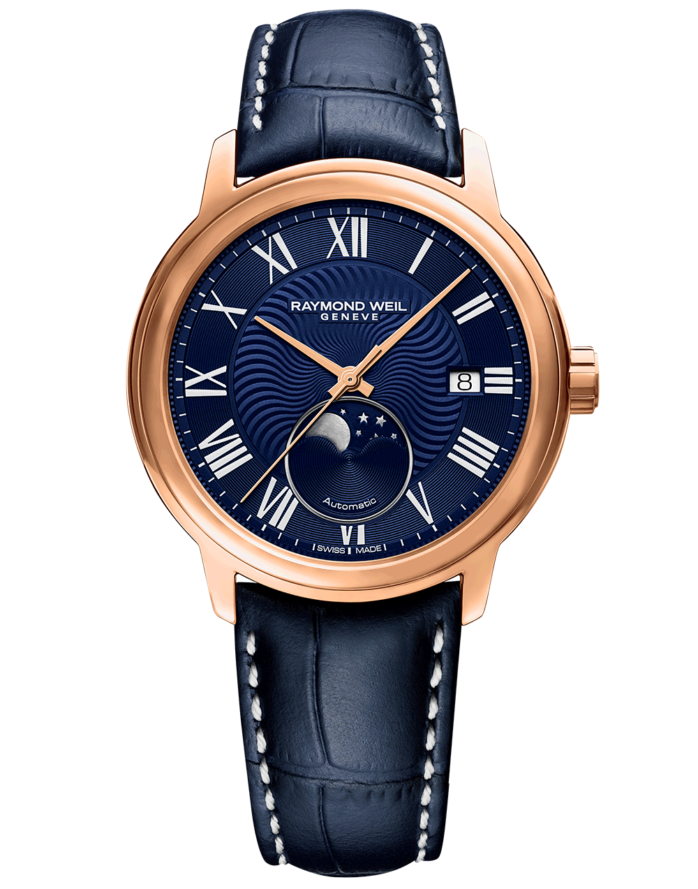 Maestro Men’s Moon Phase Automatic Leather Watch