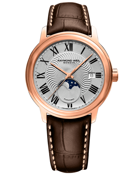 Maestro Men’s Moon Phase Automatic Leather Watch