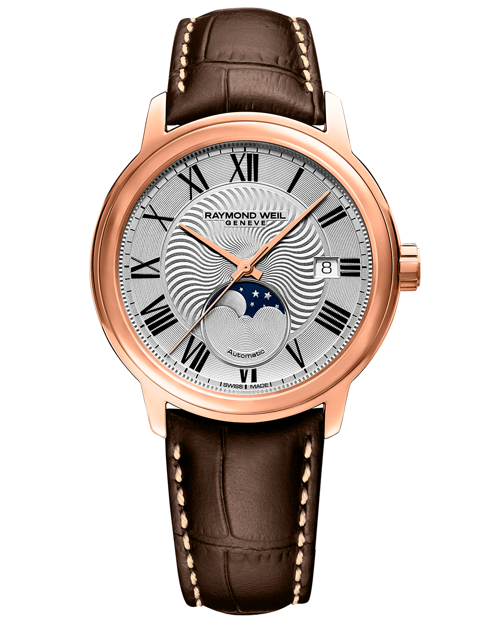 Maestro Men’s Moon Phase Automatic Leather Watch