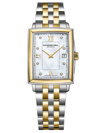 RAYMOND WEIL Toccata Square Two-Tone Mother of Pearl Diamond Indexes Quartz Watch