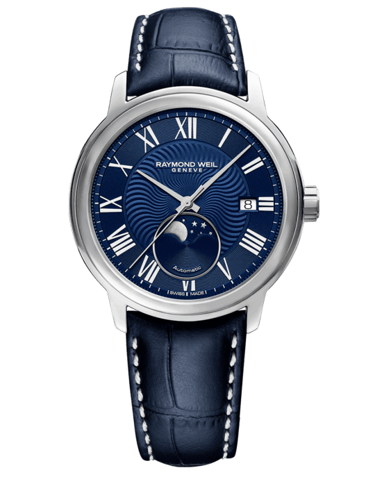 Maestro Men’s Moon Phase Automatic Leather Watch