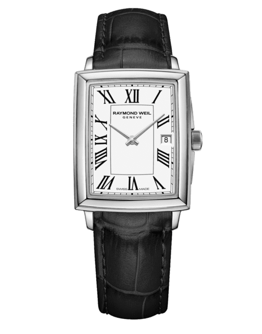 Toccata Ladies Quartz White Dial Black Leather Strap Watch, 22.6 x 28.1mm