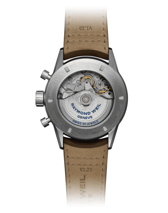 Freelancer Men’s Chronograph Blue Dial Brown Leather Strap Watch, 42MM