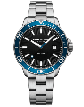 Front View Tango 300 Mens Steel Blue Diver Quartz