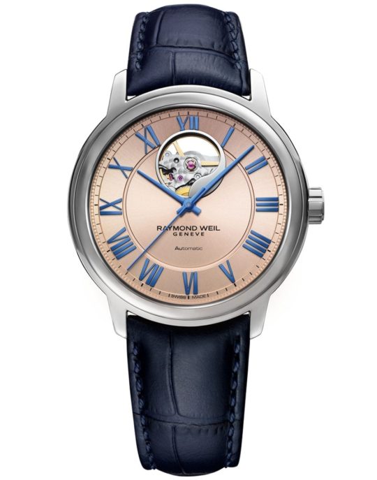 Maestro Men’s Automatic Visible Balance Wheel Leather Watch, 40mm
