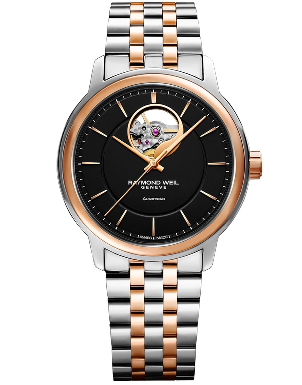 Maestro Men’s Automatic Visible Balance Wheel Two-Tone Bracelet Watch, 40mm