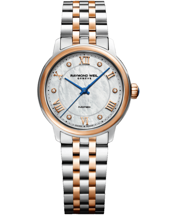 Maestro Ladies Automatic Mother-of-Pearl Diamond Two-tone Bracelet Watch, 31mm