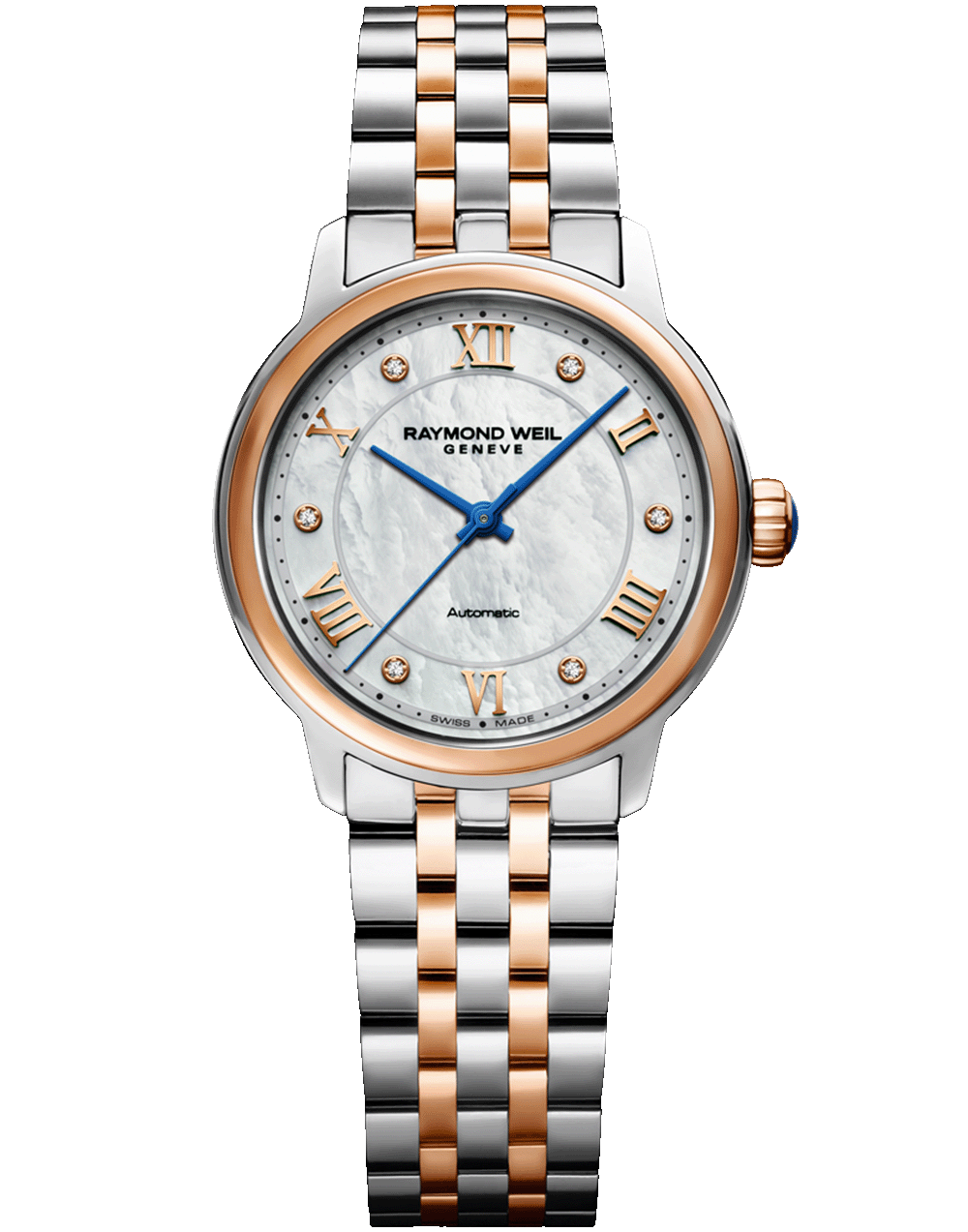 Maestro Ladies Automatic Mother-of-Pearl Diamond Two-tone Bracelet Watch, 31mm