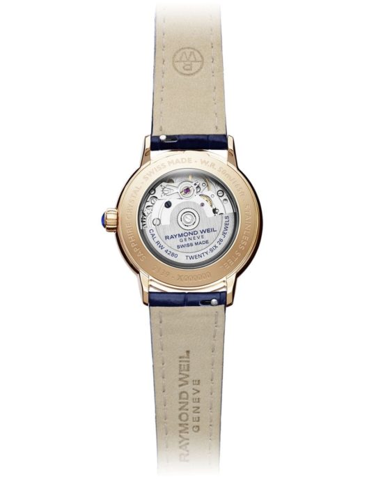 Maestro Ladies Automatic Moon phase Mother-of-Pearl Leather Watch, 34mm
