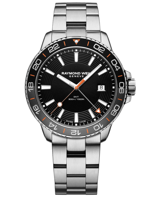 Tango 300 GMT Men’s Quartz Black Dial Bracelet Watch, 42mm