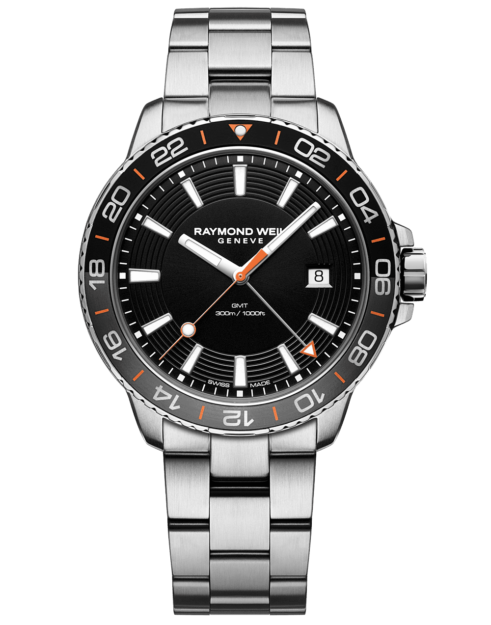 Tango 300 Men’s Quartz GMT Black Grey Diver Watch, 42mm