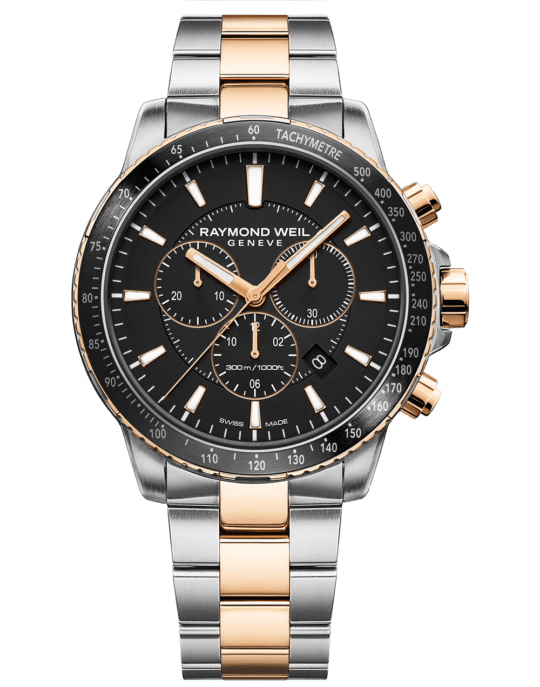 Tango 300 Men’s Quartz Chronograph Classic Two-Tone Rose Gold Watch, 43mm