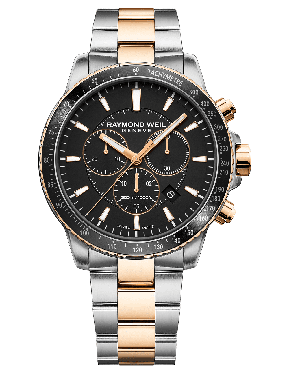 Tango 300 Men’s Quartz Chronograph Classic Two-Tone Rose Gold Watch, 43mm