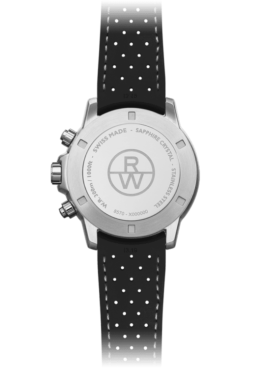 Tango 300 Men’s Quartz Chronograph Black Rubber Strap Watch, 43mm