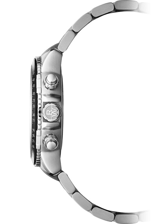 Tango 300 Men’s Quartz Chronograph Black Steel Watch, 43mm