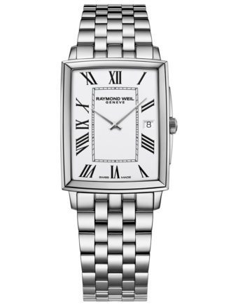 Front View Toccata Mens Classic Rectangular Stainless Steel