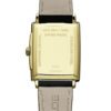 Toccata Men’s Rectangular Gold PVD White Dial Leather Strap Watch, 37 x 29mm