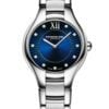 Noemia Ladies 11 Diamond Quartz Blue Dial Bracelet Watch, 32mm