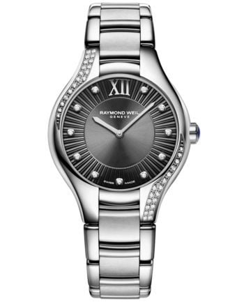 Front Facing View Noemia Ladies Quartz Grey Dial