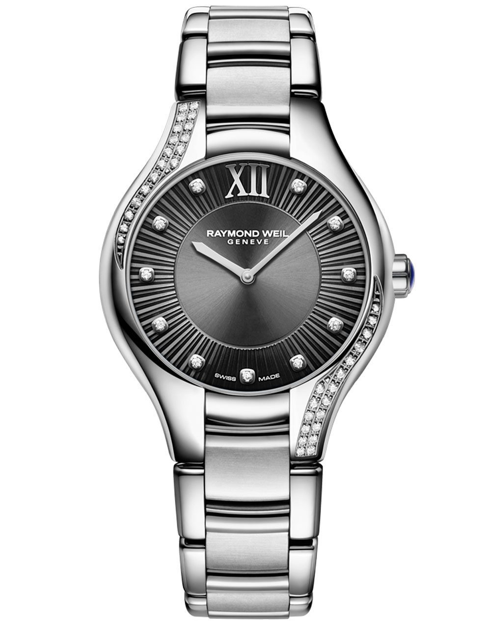 Noemia Ladies Quartz Grey Dial 47 Diamonds Watch, 32mm