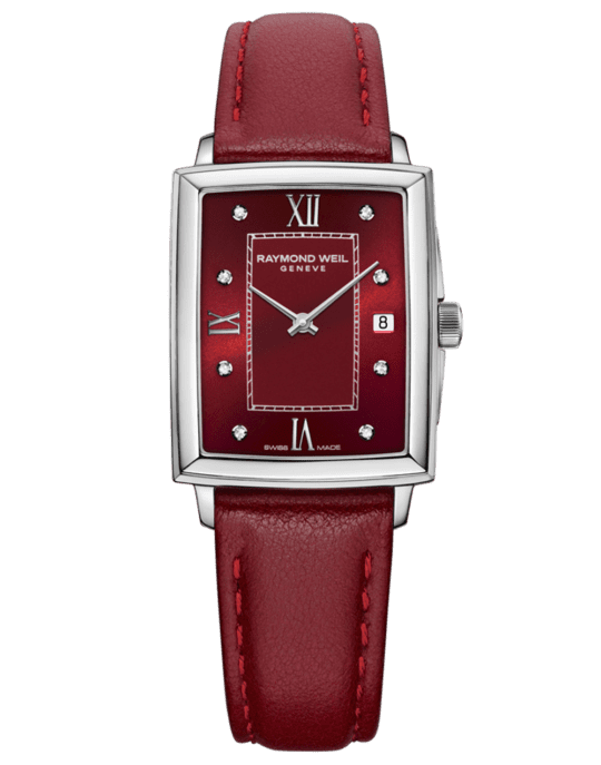 Toccata Ladies Ruby Dial Diamond Leather Watch, 22.6 x 28.1 mm