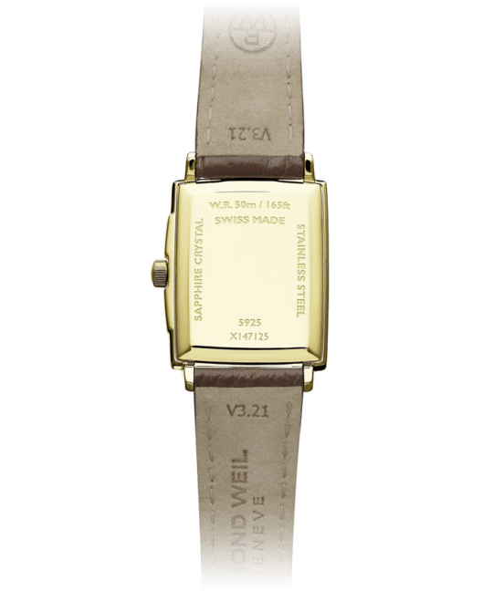 Toccata Ladies Quartz Champagne Dial Brown Leather Strap Watch, 22.6 x 28.1mm