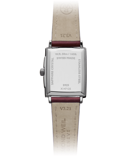 Toccata Ladies Ruby Dial Diamond Leather Watch, 22.6 x 28.1 mm